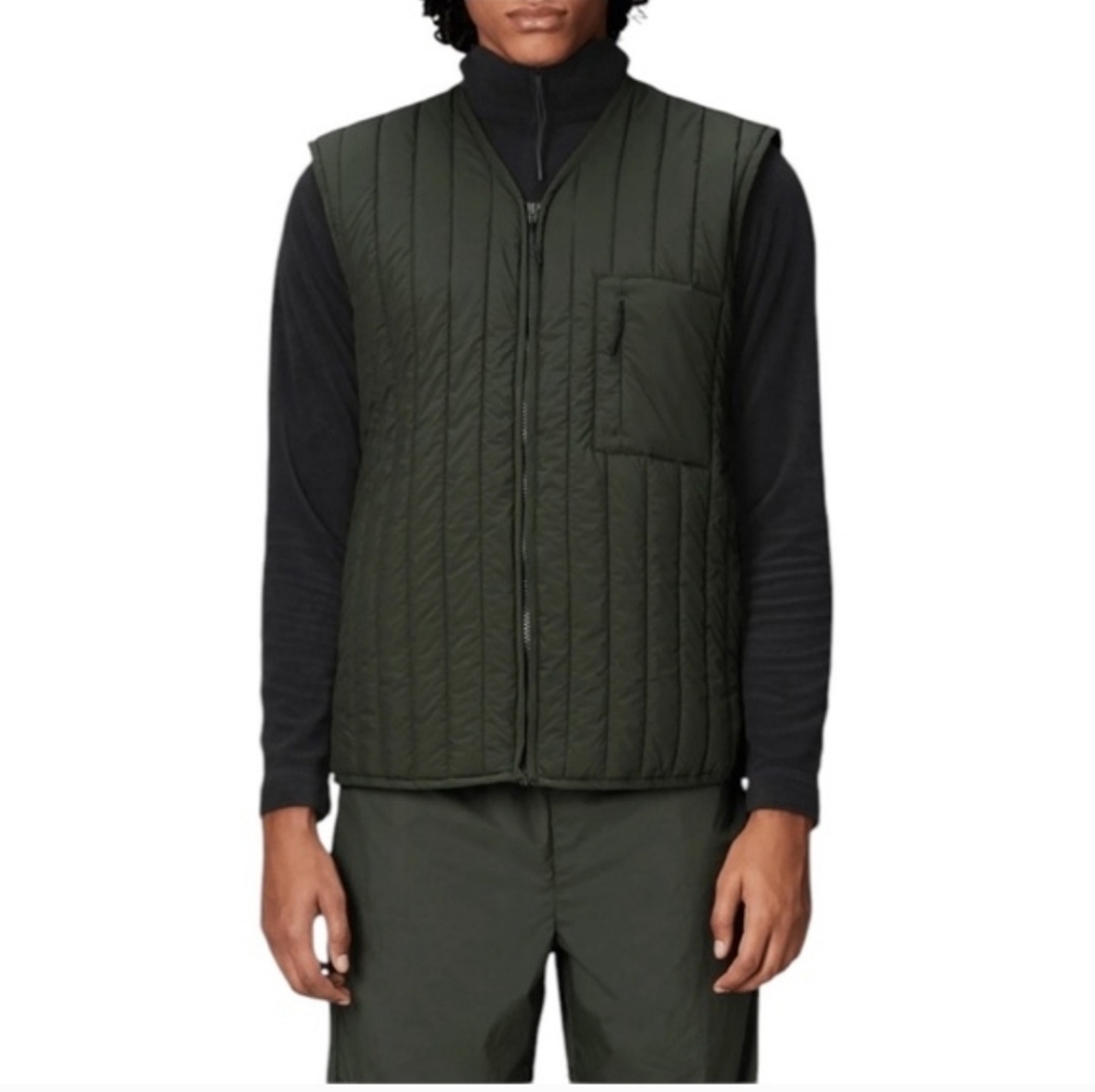 NWT! RAINS, Banja Liner Vest, T1, Green, Size Medium, MSRP $125